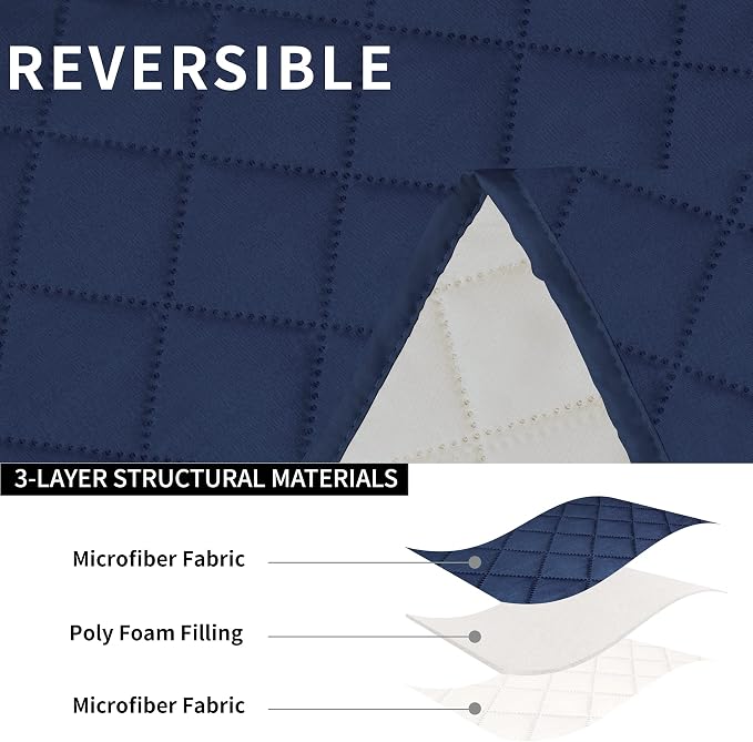 Easy-Going Oversized Loveseat Recliner Cover, Reversible Couch Cover - Image 5