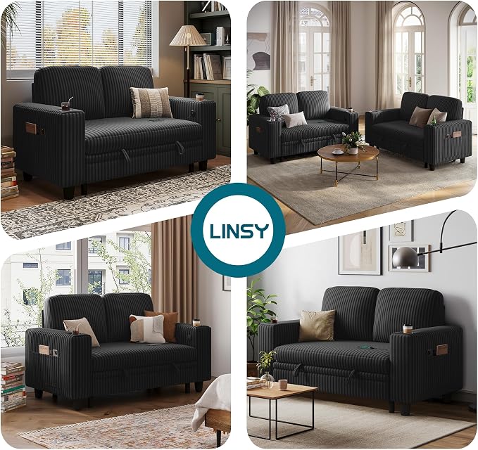 LINSY HOME Loveseat Sofa with Storage - Image 4
