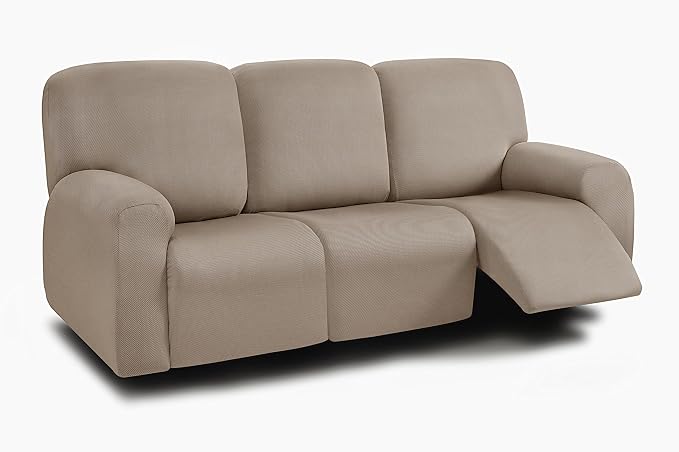 ULTICOR 8-Pieces Recliner Sofa Covers, Yarn Dyed Stretch Reclining Couch Covers by ULTICOR