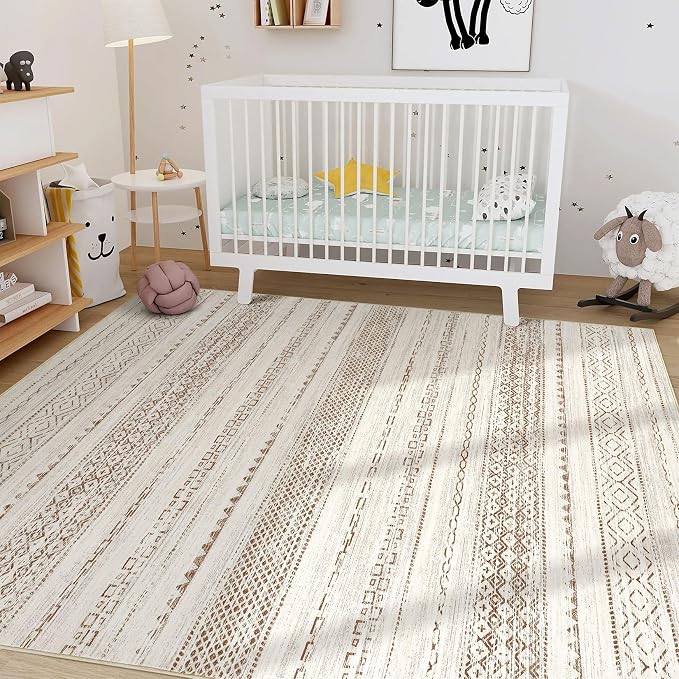 Nakagishi 12x15 Area Rugs Living Room: Washable Boho Large Neutral Modern Soft - Image 7