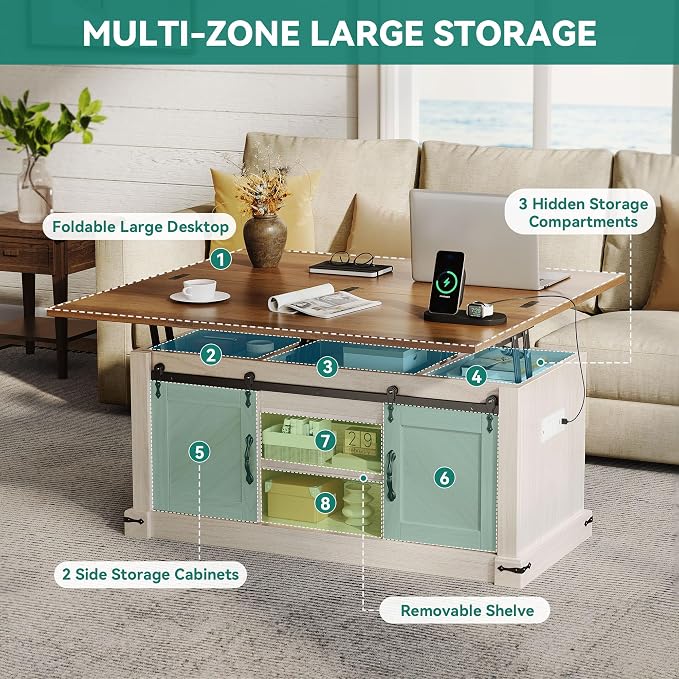 YITAHOME Lift Top Coffee Table - Image 6