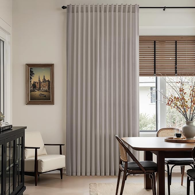 Nanspring Stone Grey Linen Curtains 90 Inches Long - Image 6