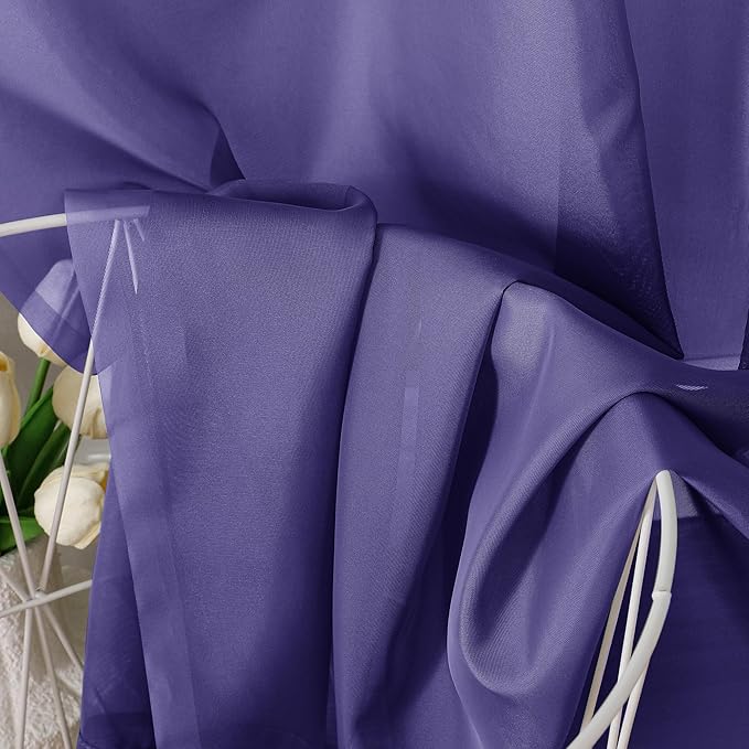 Aiyufeng Purple Sheer Curtains 72 Inch Length 2 Panels Set, Light Filtering - Image 7