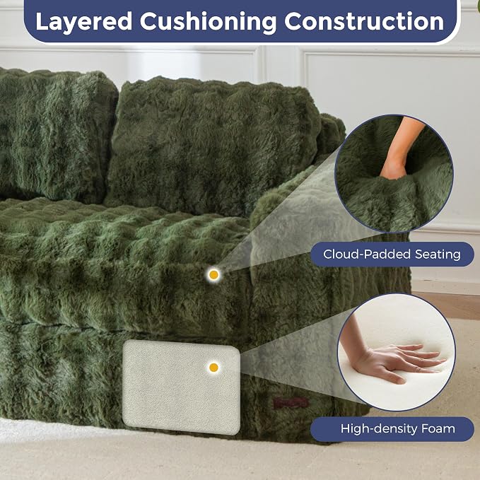 MAXYOYO Loveseat Sofa for Living Room, Small Sofa Couch Tufted Boneless Couch - Image 6