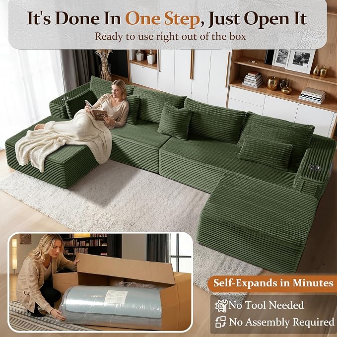 37" Cloud Sectional Couch Ottoman - Image 3