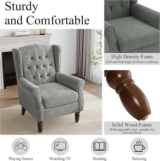 Pia Ricco Mid-Century Modern 2-Piece Wingback Chair Set - Image 4