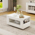 35" Wood Coffee Table for Living Room, Sides Storage by Unknown