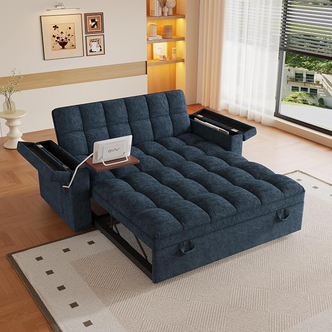 3 in 1 Convertible Sleeper Sofa, 65in Sleeper Couch - Image 4