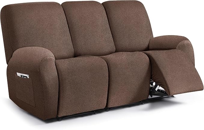 ANARACHON Leather Look Recliner Couch Cover, 8-Pieces Stretch Recliner Sofa by ANARACHON