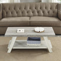 Contemporary Wood Coffee Table 48 in, Two-Tone Living Room Center Table by Noeko