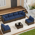 LOUVIXA 7 Piece Outdoor Patio Furniture Set, Outdoor Sectional Sofa, Wicker by LOUVIXA