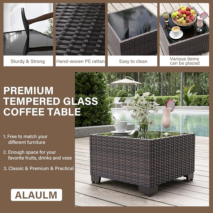 ALAULM 6 Pieces Patio Furniture Set, Oversized Seat/Armrest and High Back - Image 6