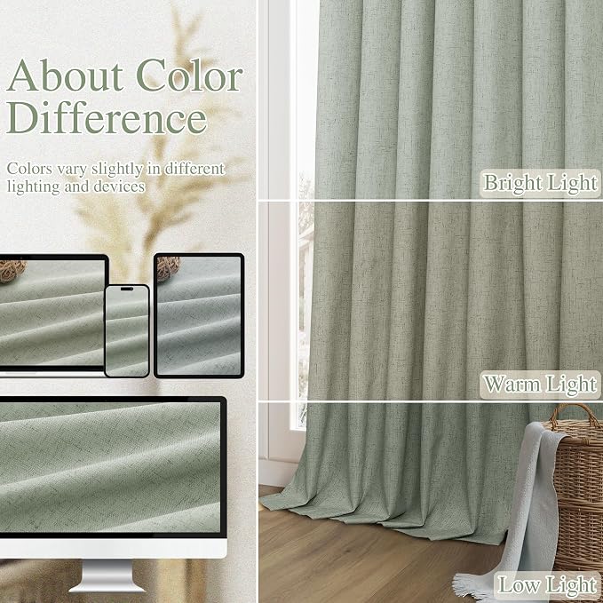 Guken 100% Blackout Curtains 96 Inch Length 2 Panels Set - Image 7