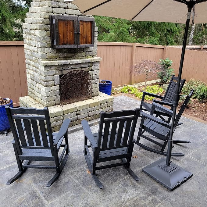 Stoog All-Weather Outdoor Rocking Chairs Set of 2, Oversized Rocking Chairs - Image 8