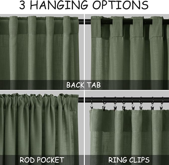 Extra Wide 100 Inch Linen Curtains - Image 3