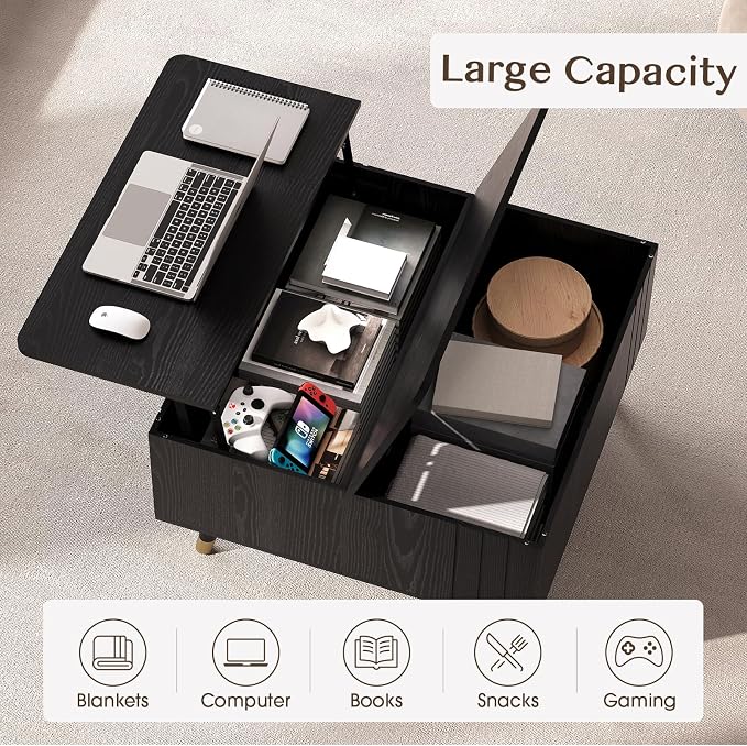 JOINICE 32" Square Lift Top Coffee Table - Image 3
