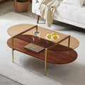 LumFurn X-Large Oval Glass Coffee Table, Mid-Century Modern Design, L47 x W24 x by LumFurn