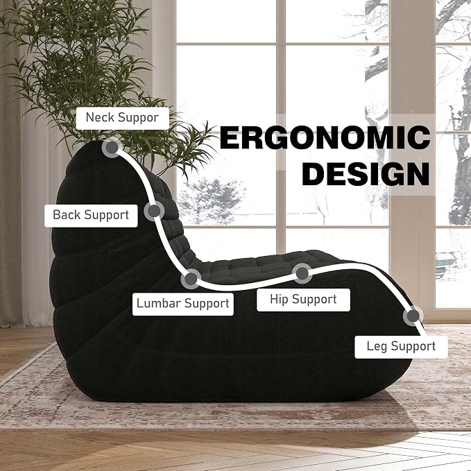 YVDNHP Big Bean Bag Chairs for Adults, 3 Seater Large Bean Bag Chair Sofa - Image 5