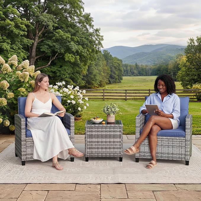 GarveeHome 3-Piece Outdoor Wicker Sofa Set, PE Rattan Patio Furniture - Image 7