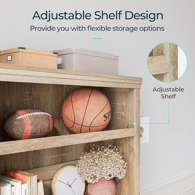 LINSY HOME 5-Shelf Bookcase, Bookshelves Floor Standing Storage Shelves 68 in - Image 5