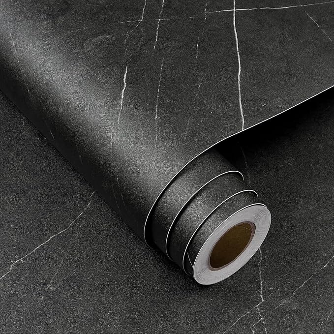 FunStick 36"x200" Black Marble Contact Paper Peel and Stick Countertop Paper - Image 7