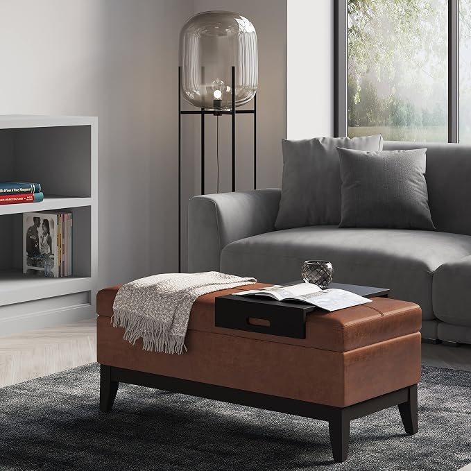 SIMPLIHOME Oregon Storage Ottoman Bench - Image 2