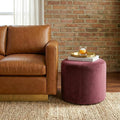 Studio Living® 19” Wentworth Ottoman Round Soft Velvet Bench, Stationary by StudioLiving