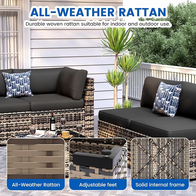 Patio Furniture Sets, 7-Piece Outdoor Patio Furniture - Image 4