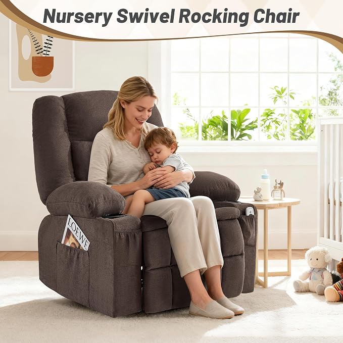 Oversized Swivel Rocker Recliner Chair - Image 7