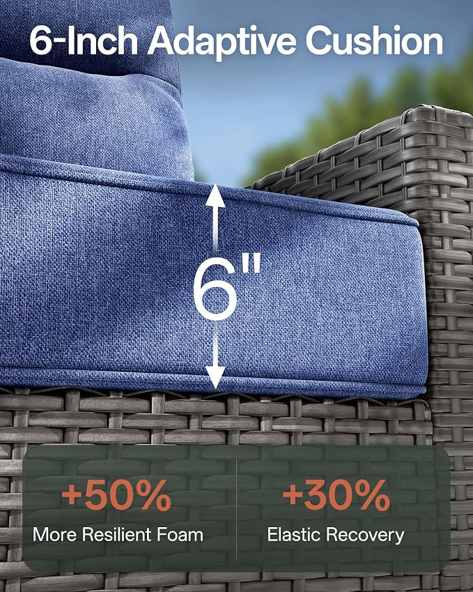 Luxury Outdoor Furniture, 6-Inch Thick Cushion Patio Sofa, Oversized Comfort - Image 3