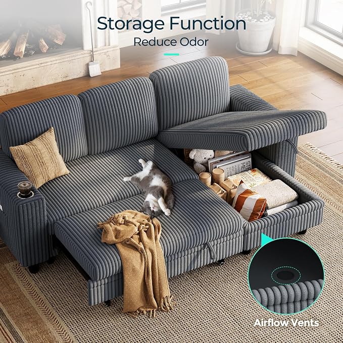 LINSY HOME Sectional Sleeper Sofa - Image 8