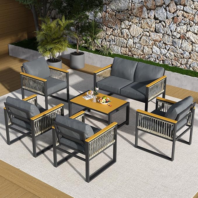 Pamapic 6 Pieces Outdoor Patio Furniture Set - Image 2