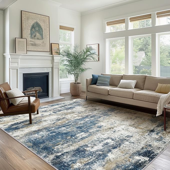 Area Rugs 5x8 for Living Room Bedroom, Modern Abstract Machine Washable Rug - Image 2