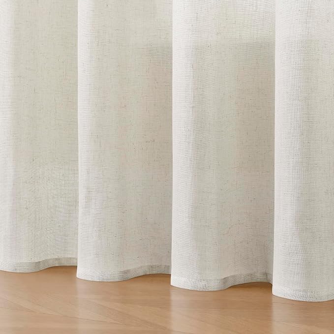 Joydeco Linen Curtains for Bedroom 63 Inch Length 2 Panels Set, 37 Inch Wide - Image 7