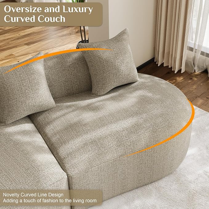 134" Oversized Sectional Sofa for Living Room, Modern Luxury Plush Chenille - Image 6
