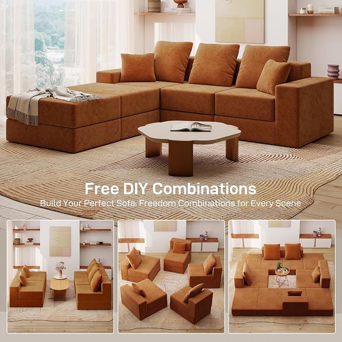 Living&Giving 101" U-Shaped Cloud Sectional Couch - Image 5