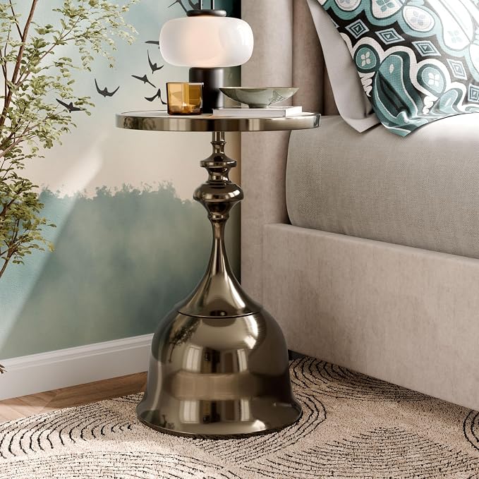 Homes: Inside + Out Halric Modern 24" Tall Round End Table - Image 2