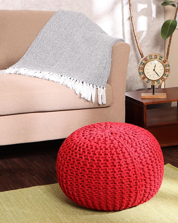 · REDEARTH · Round Pouf Ottoman - Image 2