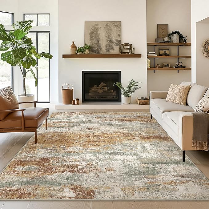 Area Rugs 5x8 for Living Room Bedroom, Modern Abstract Machine Washable Rug by BEIMO