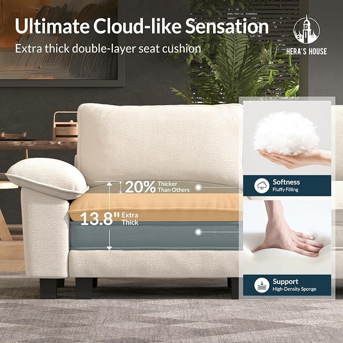HERA'S HOUSE 124" Modular Sectional Sofa, Oversized U Shaped Couches - Image 6