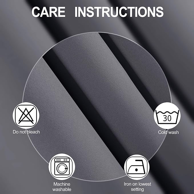 LEMOMO Grey Thermal Blackout Curtains/38 x 63 Inch/Set of 2 Panels Room - Image 4