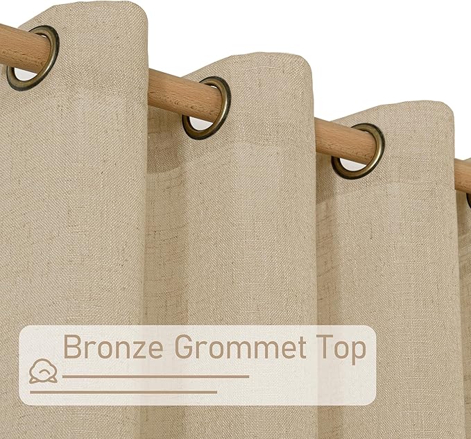 LAMIT Brown Linen Curtains 90 inch - Image 3