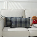 Stellhome Pack of 2 Lumbar Linen Buffalo Check Throw Pillow Covers Farmhouse by Stellhome