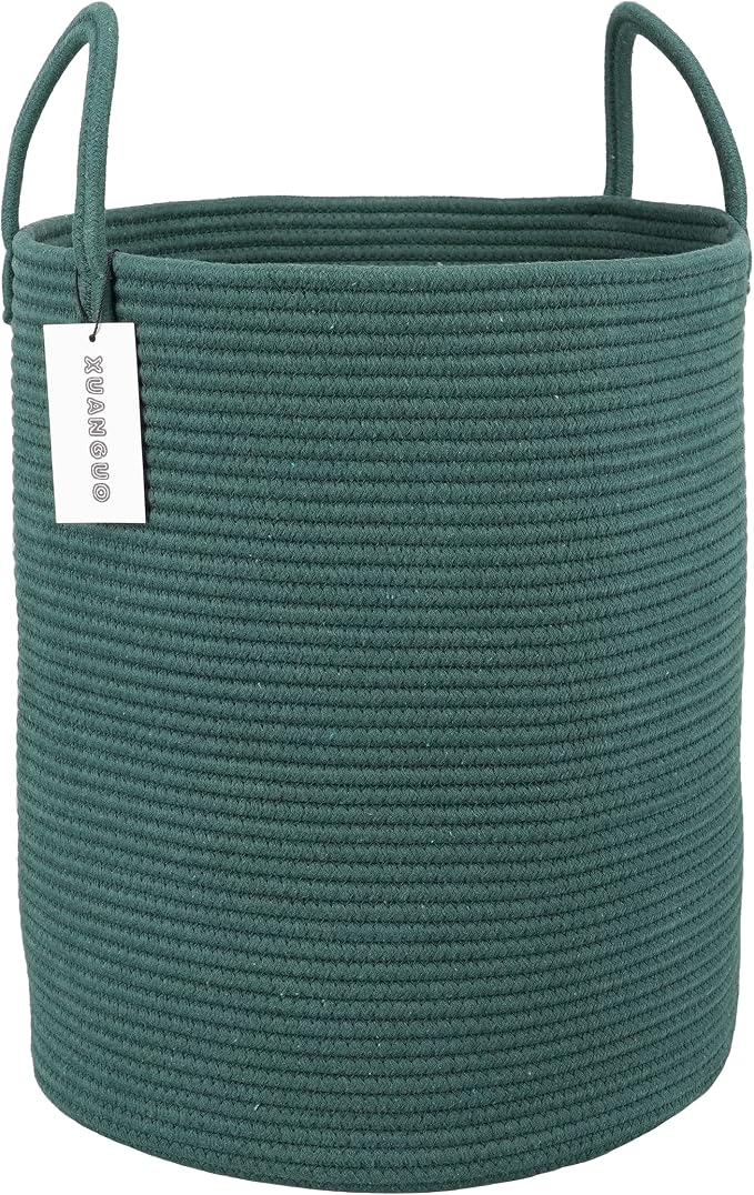 XUANGUO Cotton Rope Laundry Basket Hamper by XUANGUO
