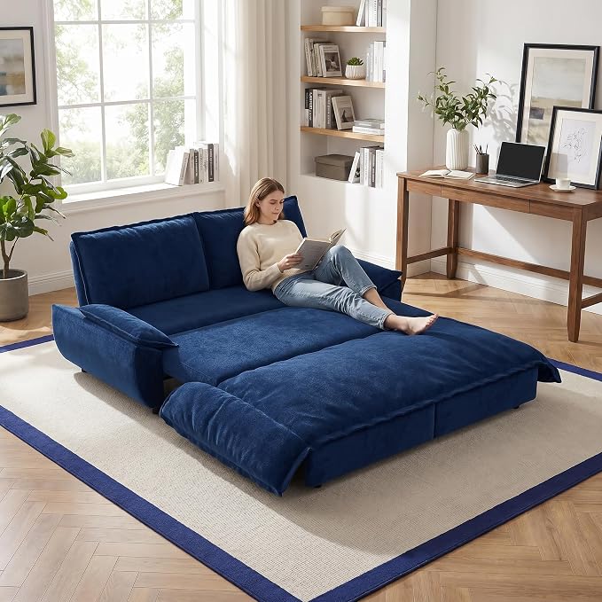 73.2" Sofa Bed Queen, 3-in-1 Pull Out Sofa Bed - Image 9