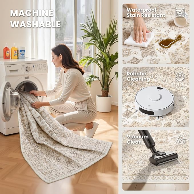 zesthome 10x14 Area Rugs, Stain Resistant Washable Rug, Ultra-Thin Rugs - Image 5