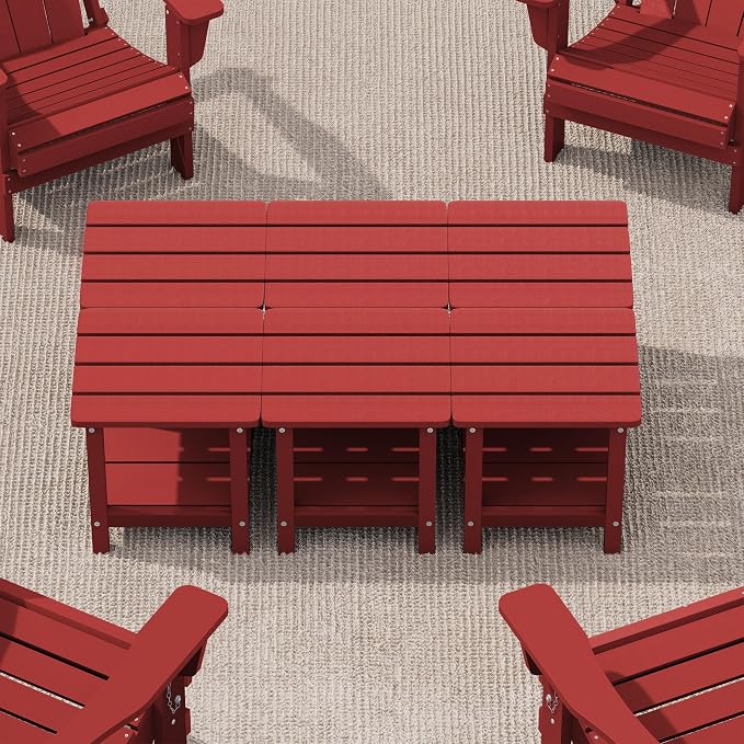 SERWALL Double Adirondack Side Table Set of 6, End Table- Red by SERWALL
