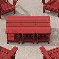 SERWALL Double Adirondack Side Table Set of 6, End Table- Red by SERWALL