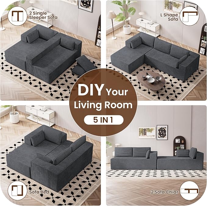 106" Cloud Sectional Boneless Couches - Image 6