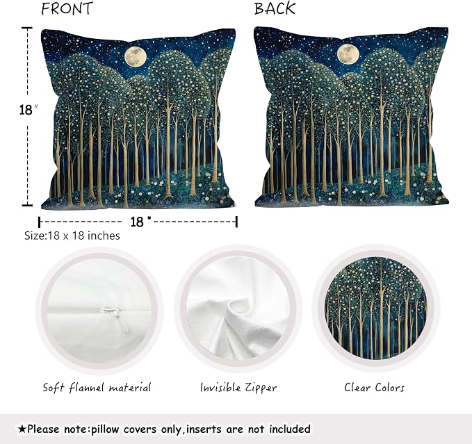 Vintage William Morris Moon Inspired Forest Green Decor Throw Pillow Covers - Image 2